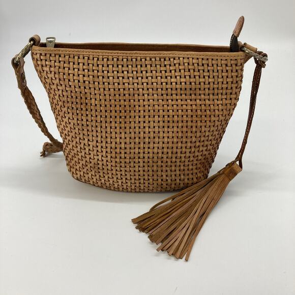 Patricia Nash (SMALL) brown leather basket weave (ASIS) - Picture 2 of 10